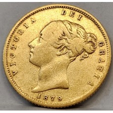 AUSTRALIA 1879 . HALF 1/2 SOVEREIGN . SYDNEY . GOLD